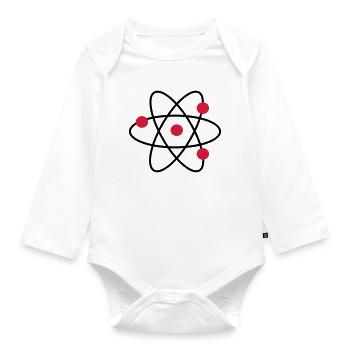 atom - Organic Longsleeve Baby Bodysuit - white - Front