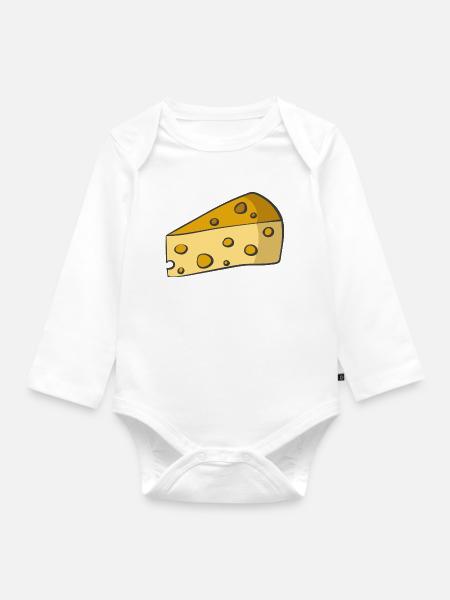 Käse - Baby Bio-Langarm-Body - Weiß