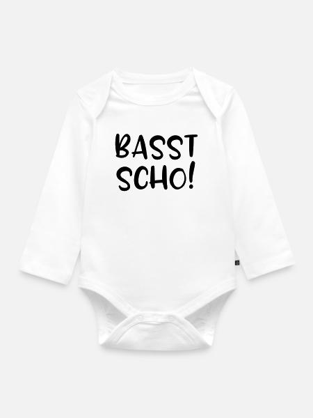Basst scho, lustige Bayern - Baby Bio-Langarm-Body - Weiß