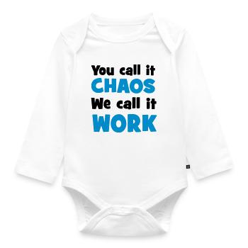 chaos - Organic Longsleeve Baby Bodysuit - white - Front
