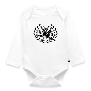 Cones, spheres and laurel wreath - Organic Longsleeve Baby Bodysuit - white - Front