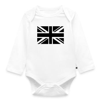 British Flag - Organic Longsleeve Baby Bodysuit - white - Front