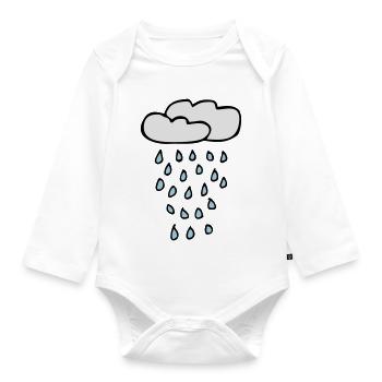 Cloud of rain - Organic Longsleeve Baby Bodysuit - white - Front
