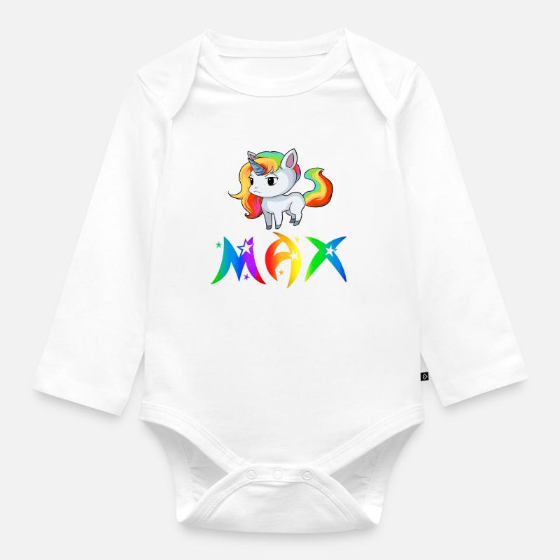 Einhorn Max - Baby Bio-Langarm-Body - Weiß