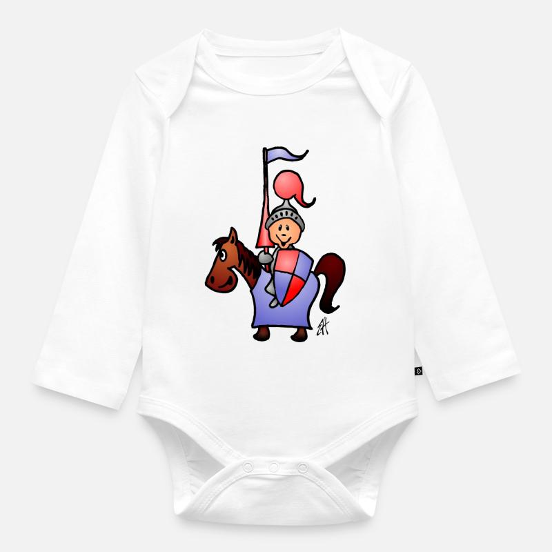 Chevalier - Body Bébé bio manches longues - blanc