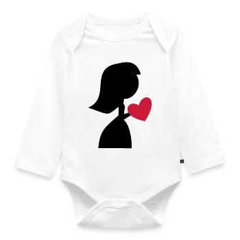 bride - Organic Longsleeve Baby Bodysuit - white - Front
