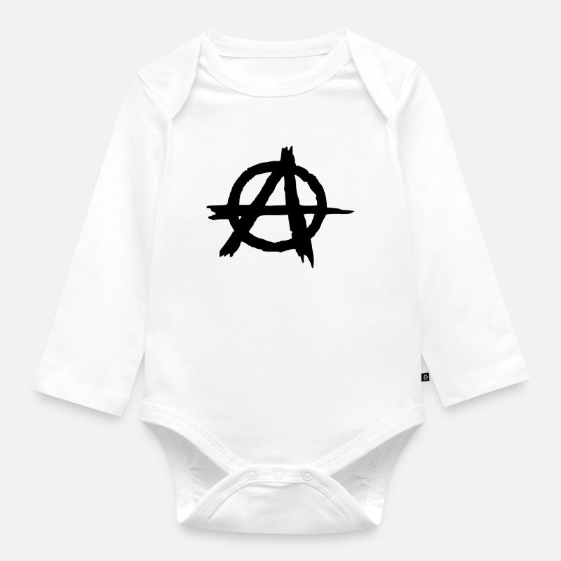 anarchie - Body Bébé bio manches longues - blanc