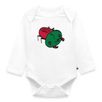 bug color VEKTOR Insekt Krabbeltier - Baby Bio-Langarm-Body - Weiß - Vorne