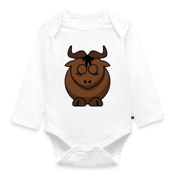 Conception du visage Braunbock - Body Bébé bio manches longues - blanc - Devant