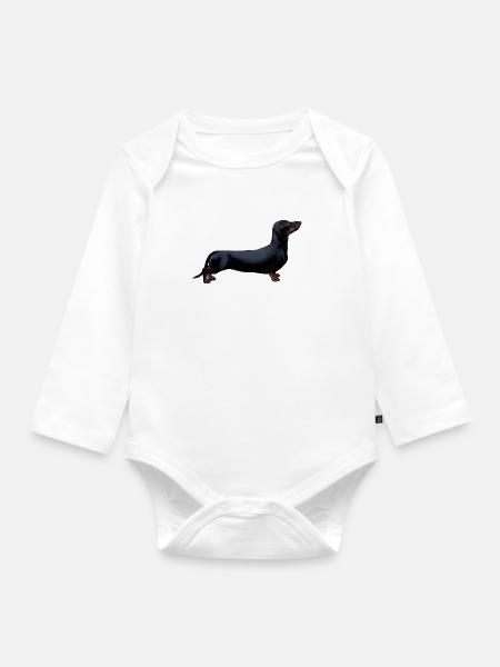 Dackel - Baby Bio-Langarm-Body - Weiß