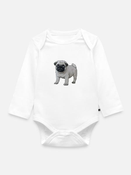 Comic Mops - Baby Bio-Langarm-Body - Weiß