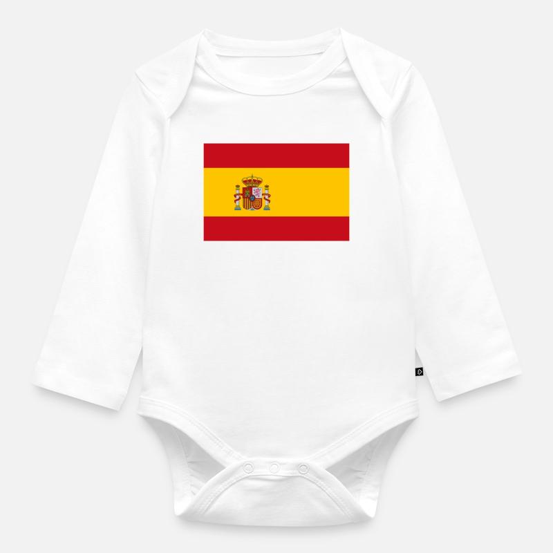 Espagne - Body Bébé bio manches longues - blanc