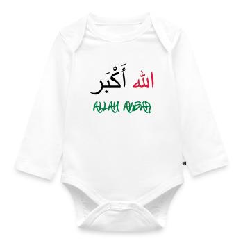 Allah Akbar - Baby Bio-Langarm-Body - Weiß - Vorne