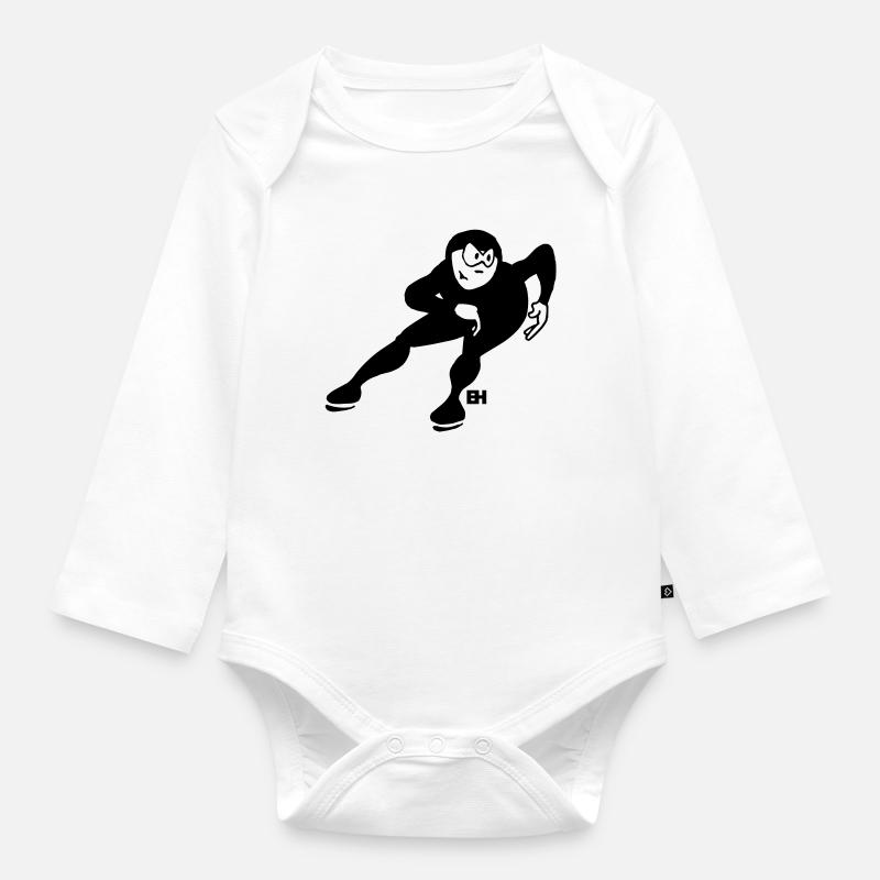 Eisschnellläufer - Baby Bio-Langarm-Body - Weiß
