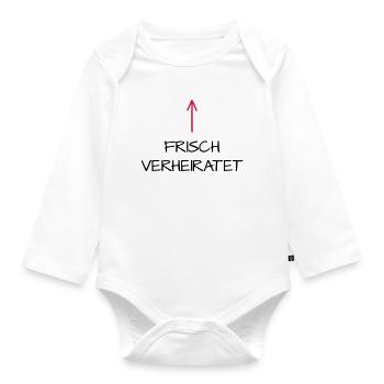 Frisch verheiratet Flitterwochen Hochzeitsreise - Baby Bio-Langarm-Body - Weiß - Vorne