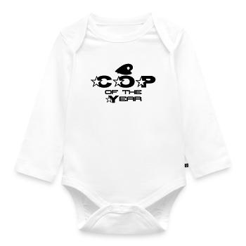 Cop of the Year Polizist Polizei Beruf Kollegen - Organic Longsleeve Baby Bodysuit - white - Front