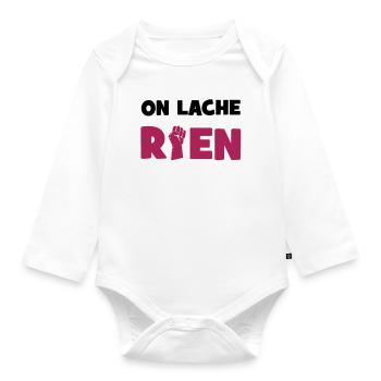 On lâche rien ! - Body Bébé bio manches longues - blanc - Devant