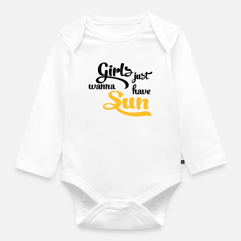 Sonne - Baby Bio-Langarm-Body - Weiß
