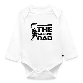 The Walking Dad Dad Father Father's Day Gift Idea - Organic Longsleeve Baby Bodysuit - white - Front