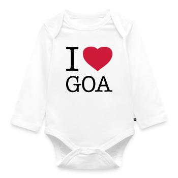 I LOVE GOA Indien - Baby Bio-Langarm-Body - Weiß - Vorne