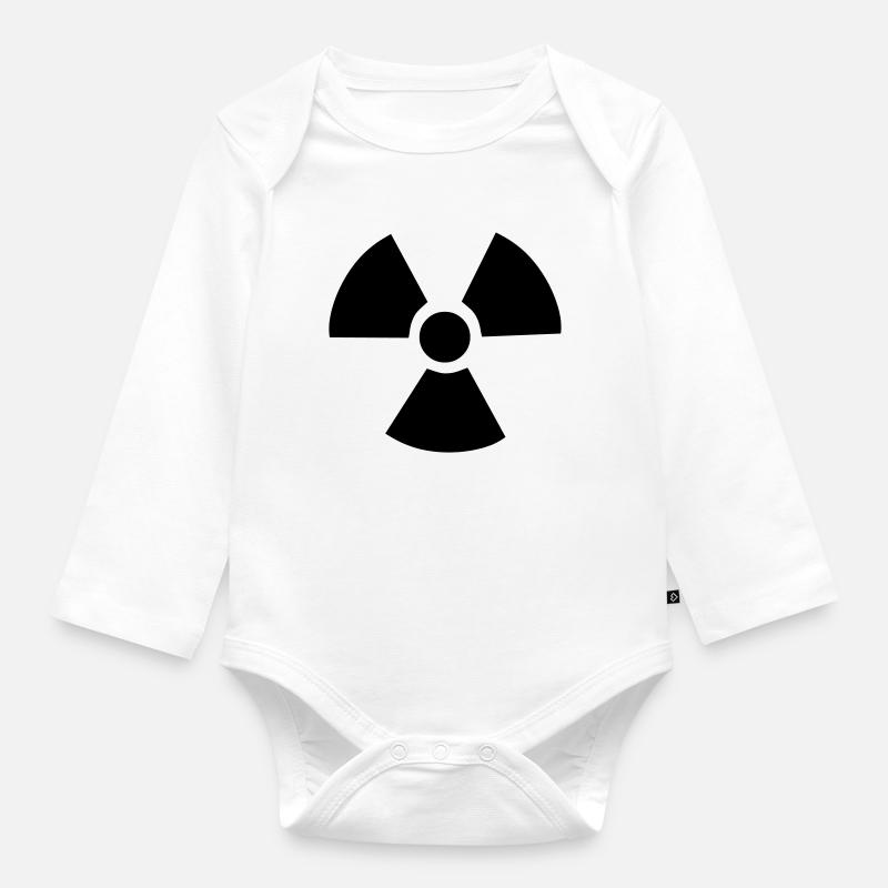 Radioactive Symbol - Organic Longsleeve Baby Bodysuit - white
