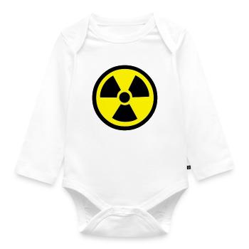Radiation Warning - Organic Longsleeve Baby Bodysuit - white - Front