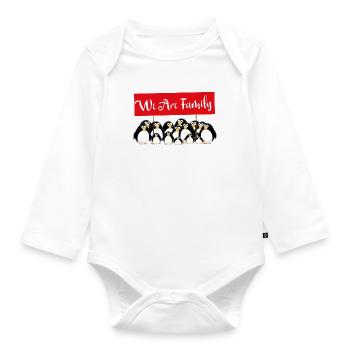 Penguin family - We are family - Organic Longsleeve Baby Bodysuit - white - Front