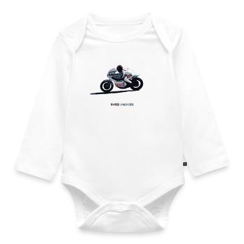 Geschwindigkeitsrekord - Baby Bio-Langarm-Body - Weiß - Vorne