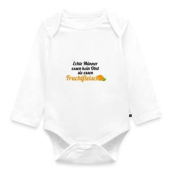 Obst Früchte Geschenkidee Früchte Funsprüche Obst - Baby Bio-Langarm-Body - Weiß - Vorne