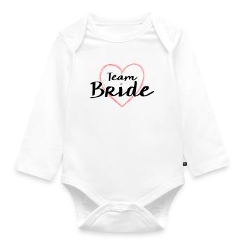 Team Bride Heart Bachelor Party - Organic Longsleeve Baby Bodysuit - white - Front