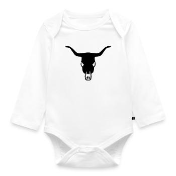 BULL SKULL - Body Bébé bio manches longues - blanc - Devant