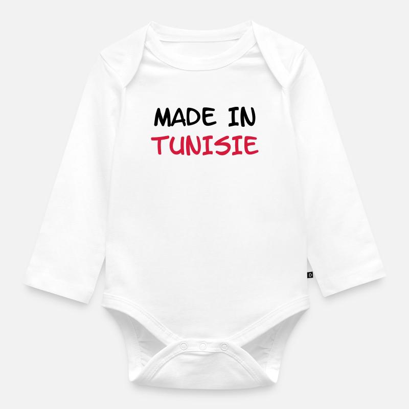 Made in Tunisie - Body Bébé bio manches longues - blanc
