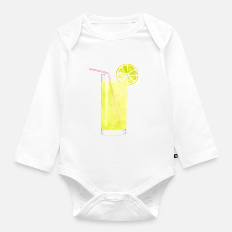 Citronade - Body Bébé bio manches longues - blanc