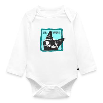 Katzenporträt mit Slogans - Baby Bio-Langarm-Body - Weiß - Vorne