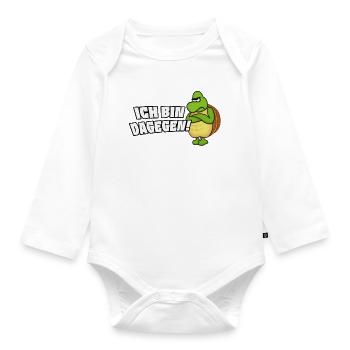 I'm against it - Organic Longsleeve Baby Bodysuit - white - Front