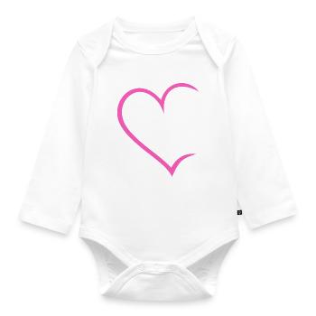 Herz offen - Baby Bio-Langarm-Body - Weiß - Vorne
