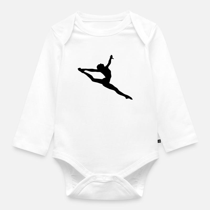 Fille de gymnastique - Body Bébé bio manches longues - blanc