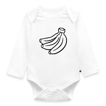 Banana - Organic Longsleeve Baby Bodysuit - white - Front