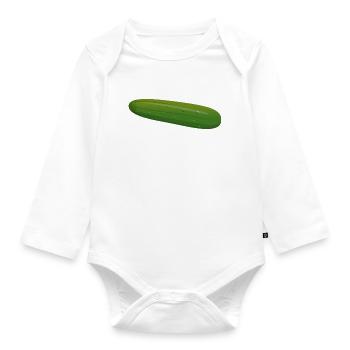 Gurke - Baby Bio-Langarm-Body - Weiß - Vorne
