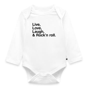live love laugh and rock and roll - Baby Bio-Langarm-Body - Weiß - Vorne