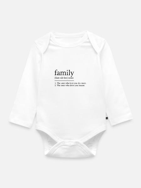 Familie - Baby Bio-Langarm-Body - Weiß