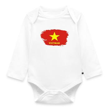 Vietnam Flag / Gift Hanoi Asia Southeast Asia - Organic Longsleeve Baby Bodysuit - white - Front