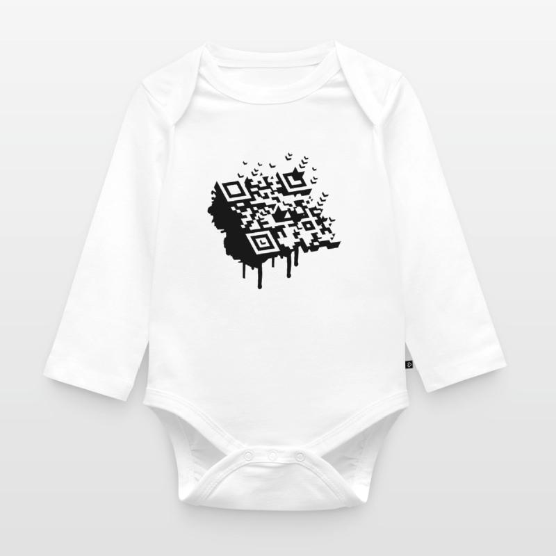 Un code à barres 3D comme un graffiti Body Bébé bio manches longues