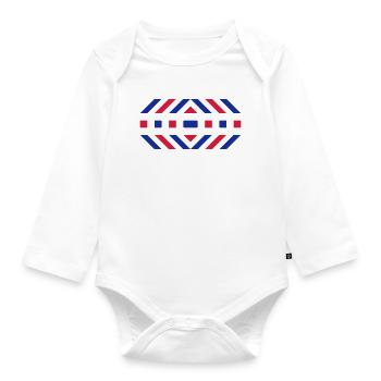 Muster - Baby Bio-Langarm-Body - Weiß - Vorne