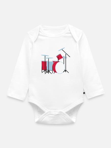 coloured_drums - Baby Bio-Langarm-Body - Weiß