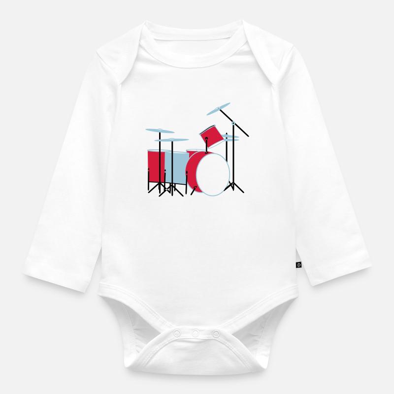 coloured_drums - Baby Bio-Langarm-Body - Weiß
