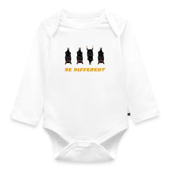 BE DIFFERENT - Organic Longsleeve Baby Bodysuit - white - Front