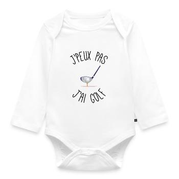 je peux pas j'ai golf - Body Bébé bio manches longues - blanc - Devant