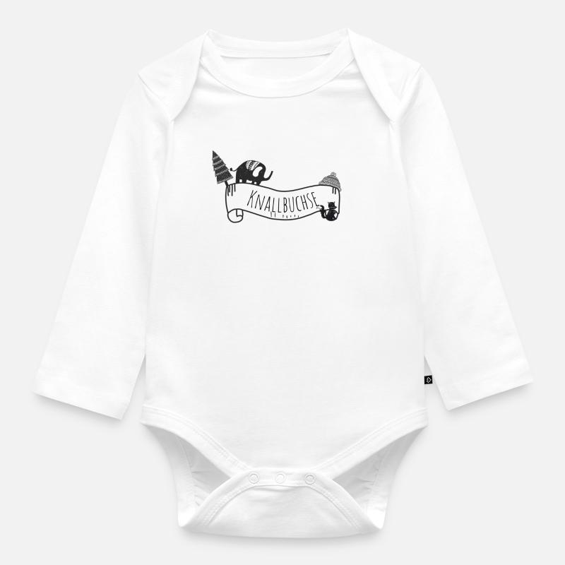 Knallbuchse - Baby Bio-Langarm-Body - Weiß