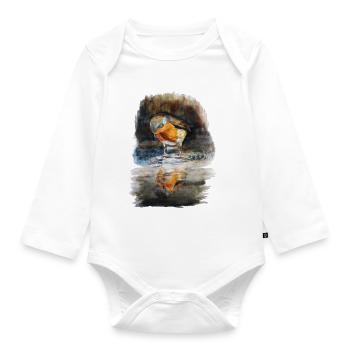 robin - Organic Longsleeve Baby Bodysuit - white - Front